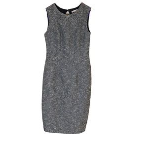 Anthropologie Paper Crown Tweed Gold Black Sleeveless Dress Size 0P